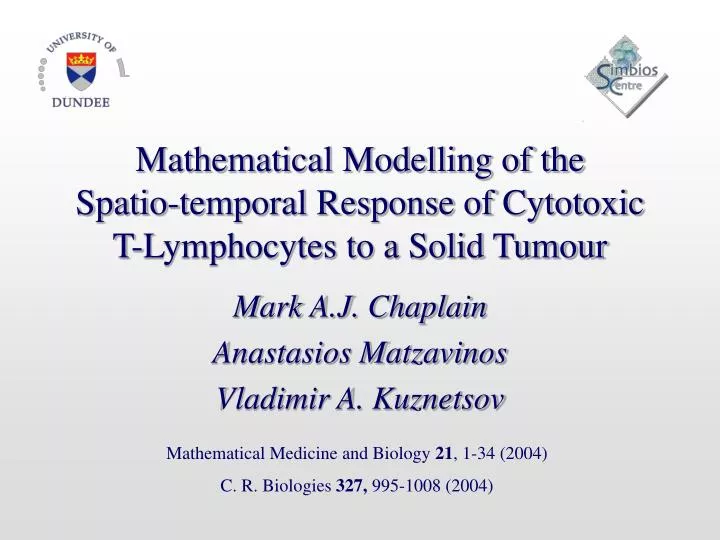 mathematical modelling of the spatio temporal response of cytotoxic t lymphocytes to a solid tumour