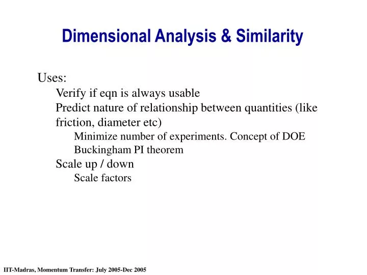 dimensional analysis similarity
