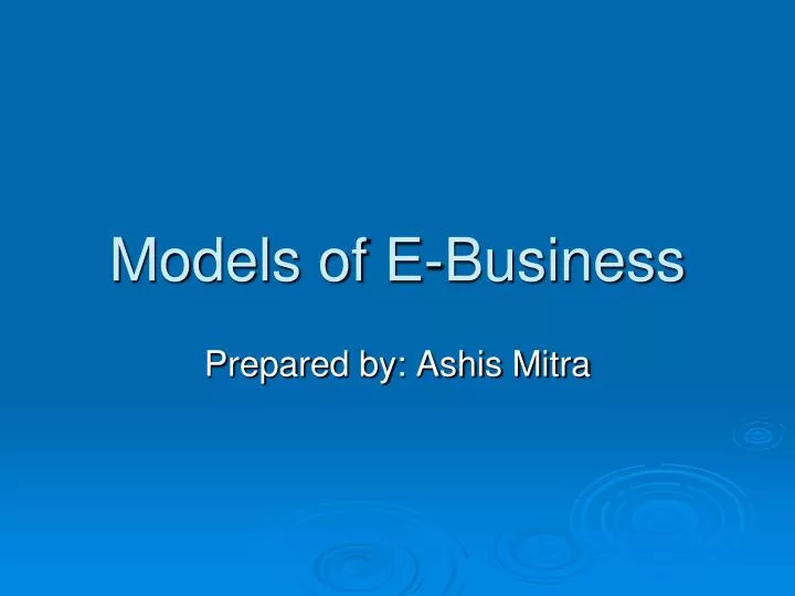 models of e business