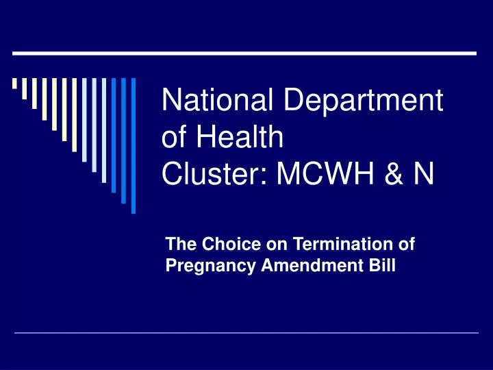 national department of health cluster mcwh n