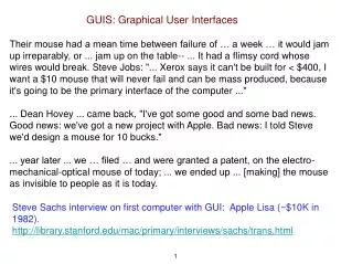 GUIS: Graphical User Interfaces