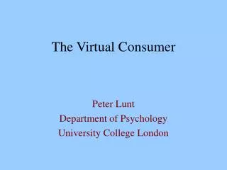 The Virtual Consumer