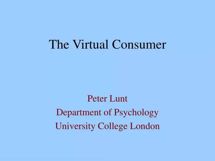 the virtual consumer