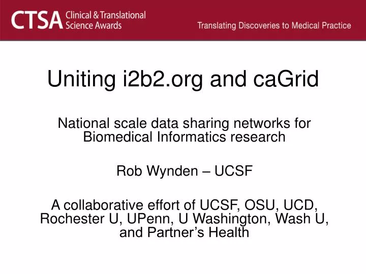 uniting i2b2 org and cagrid