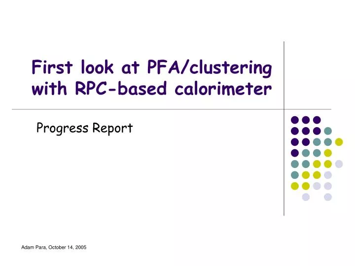 first look at pfa clustering with rpc based calorimeter