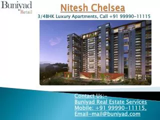 Nitesh Chelsea Bangalore – Luxurious 2 and 3 BHK for sale