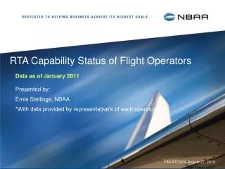 RTA Capability Status of Flight Operators