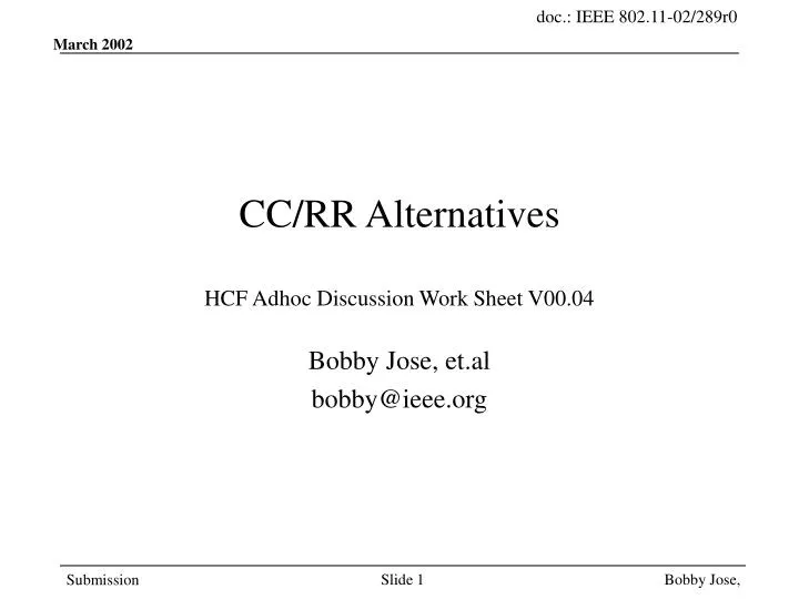 cc rr alternatives hcf adhoc discussion work sheet v00 04