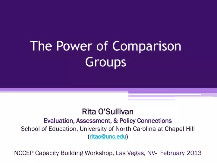 the power of comparison groups