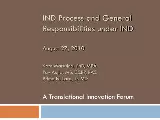 A Translational Innovation Forum
