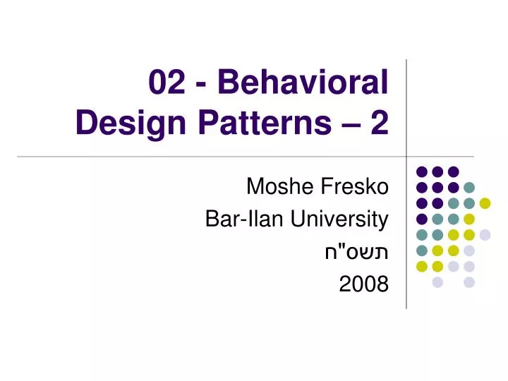 02 behavioral design patterns 2