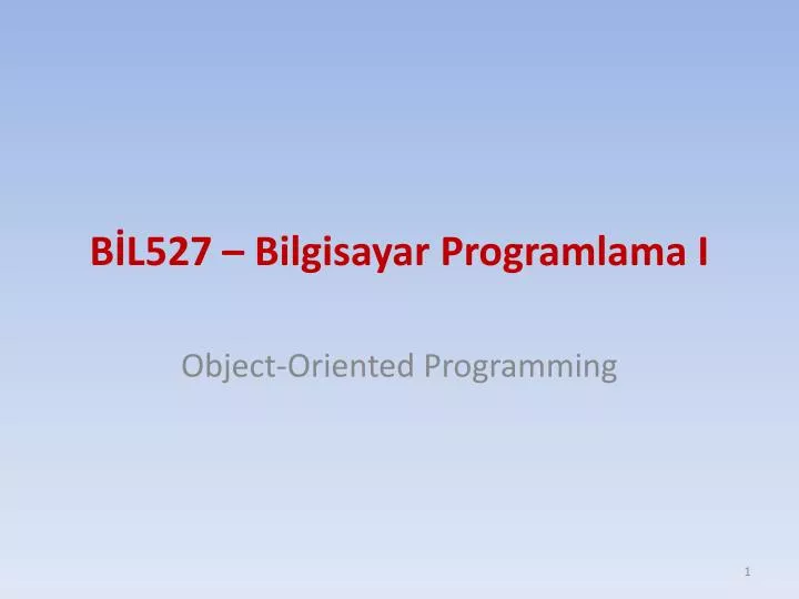 b l527 bilgisayar programlama i