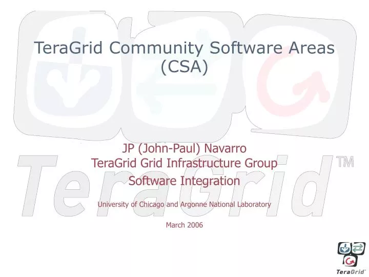 teragrid community software areas csa