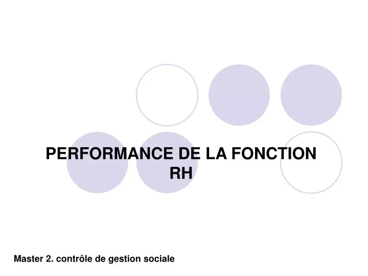 performance de la fonction rh