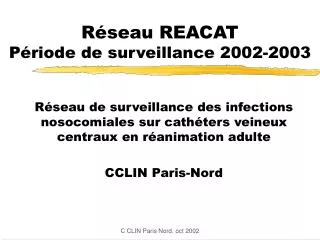 r seau reacat p riode de surveillance 2002 2003