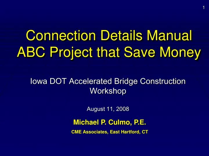 connection details manual abc project that save money