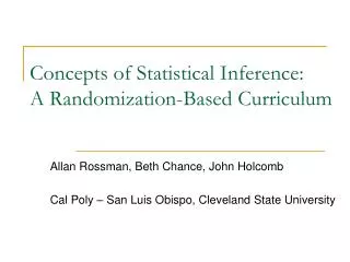 Concepts of Statistical Inference: A Randomization-Based Curriculum