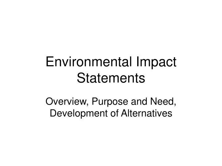 environmental impact statements