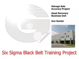 Six Sigma Black Belt Training Project
