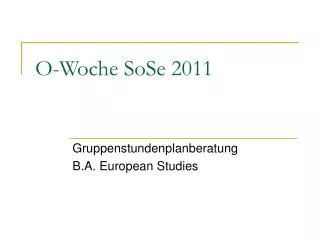 o woche sose 2011