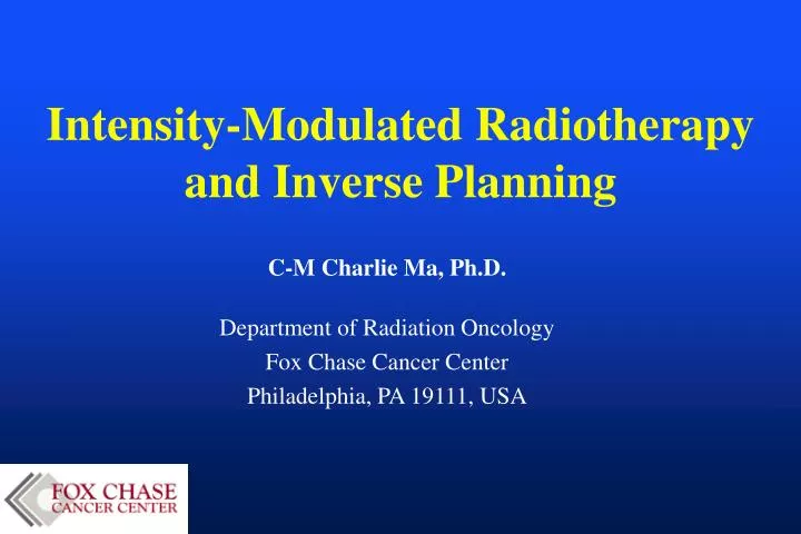 intensity modulated radiotherapy and inverse planning