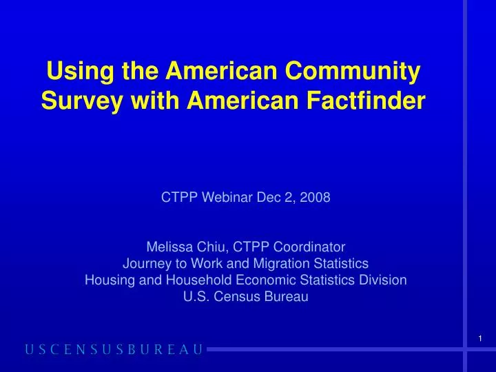 using the american community survey with american factfinder