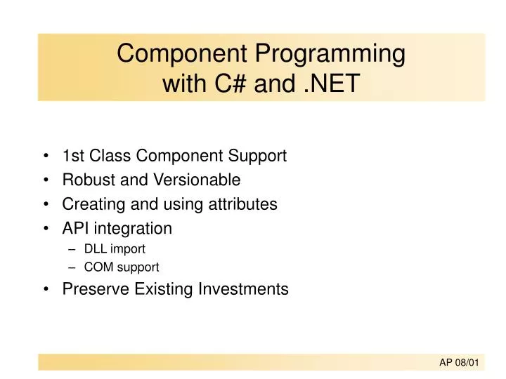 component programming with c and net