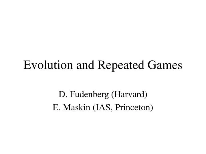 evolution and repeated games