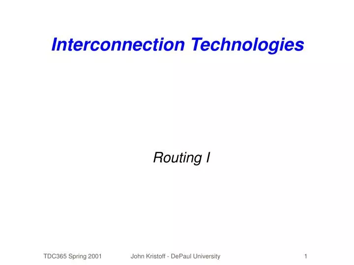 interconnection technologies