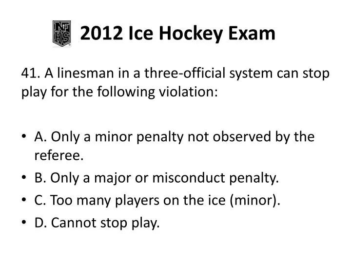 2012 ice hockey exam