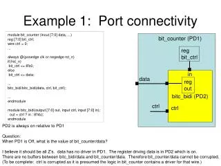 Example 1: Port connectivity