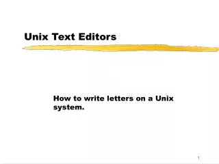 Unix Text Editors