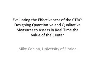 Mike Conlon, University of Florida