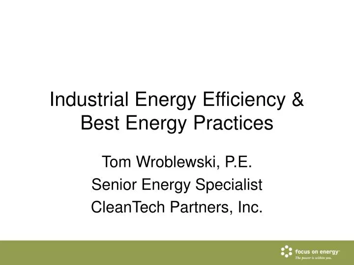 industrial energy efficiency best energy practices