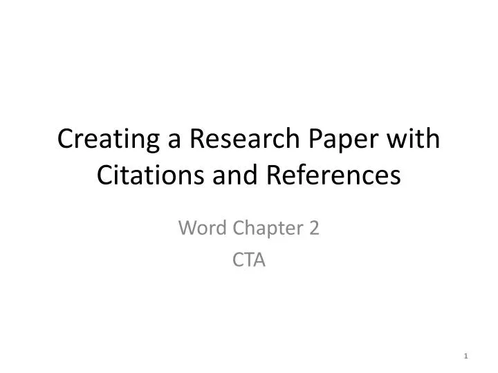 creating a research paper with citations and references
