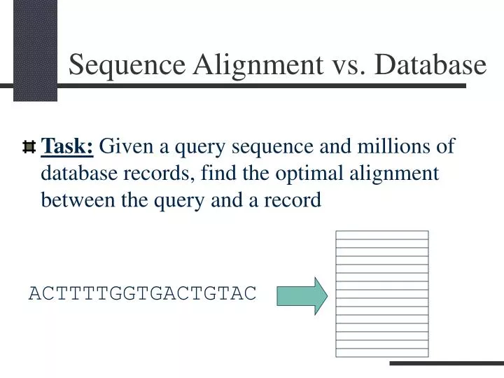 sequence alignment vs database
