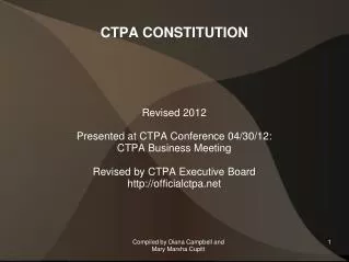 CTPA CONSTITUTION