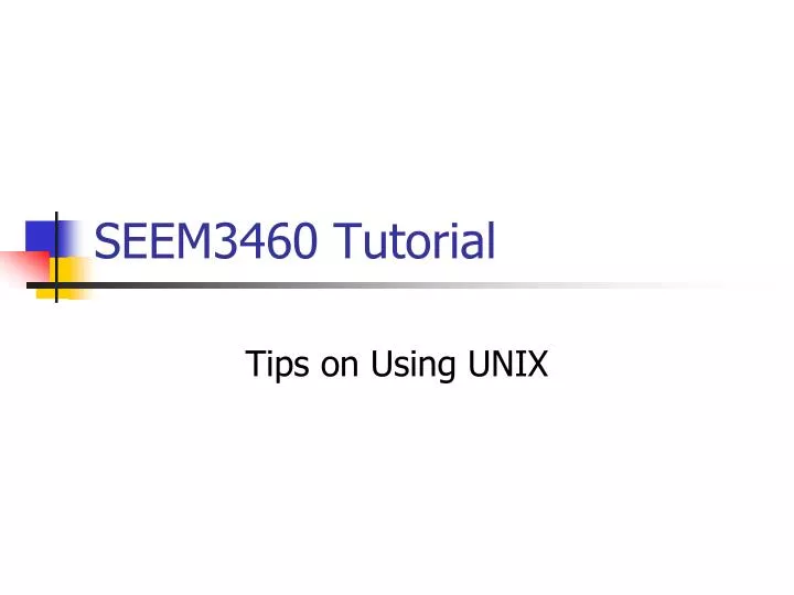 seem3460 tutorial