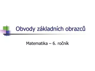 obvody z kladn ch obrazc