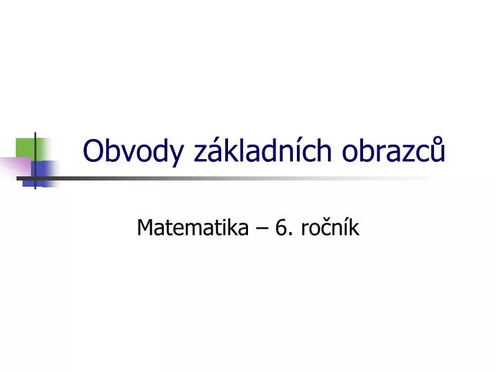 obvody z kladn ch obrazc