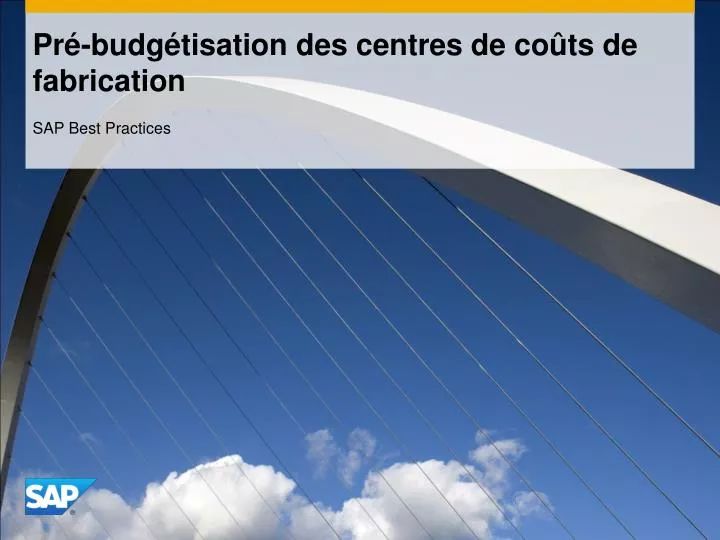 pr budg tisation des centres de co ts de fabrication