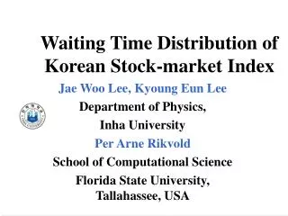 Waiting Time Distribution of Korean Stock-market Index