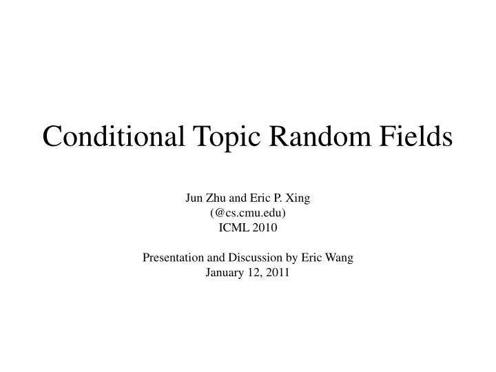conditional topic random fields