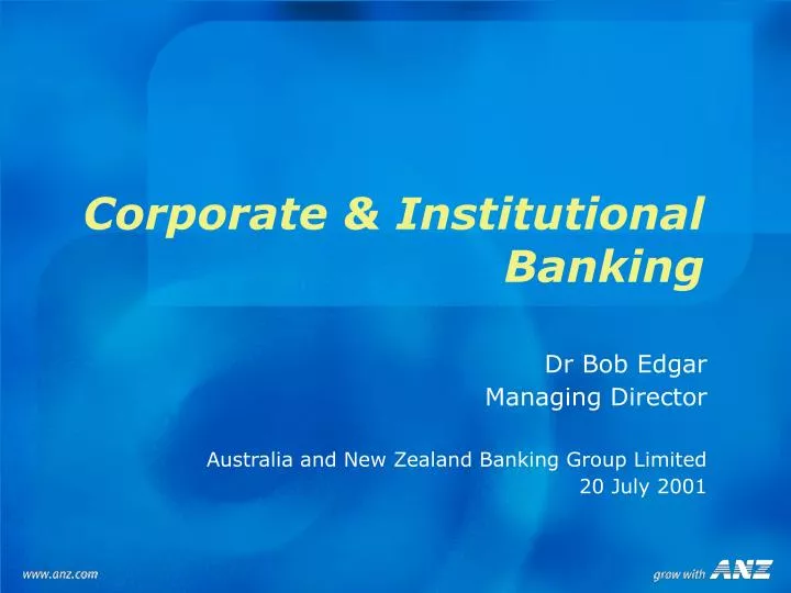 corporate institutional banking