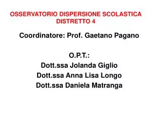 osservatorio dispersione scolastica distretto 4
