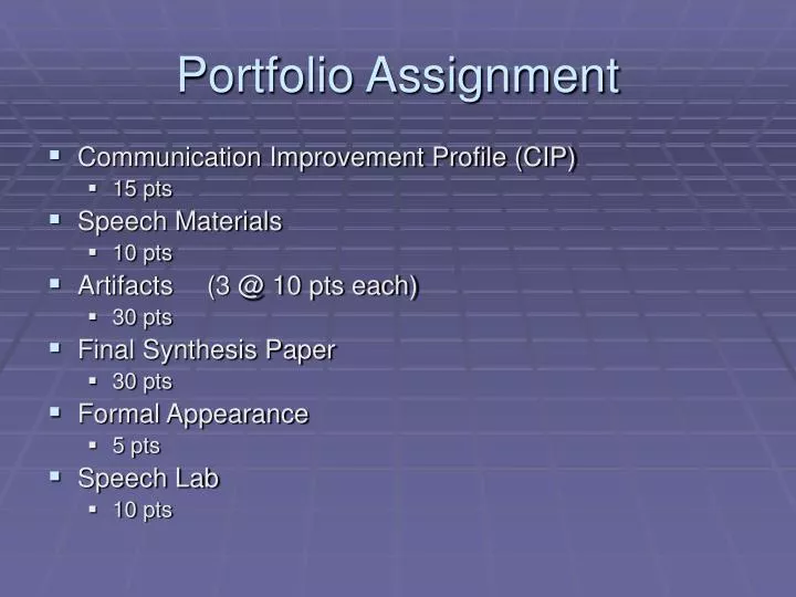 portfolio assignment