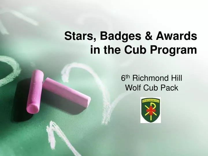 stars badges awards in the cub program