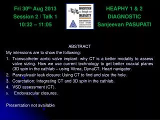 HEAPHY 1 &amp; 2 DIAGNOSTIC Sanjeevan PASUPATI