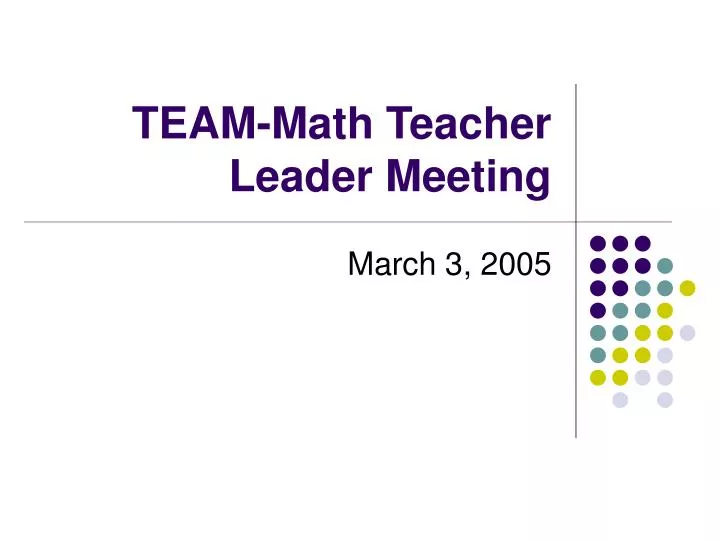 team math teacher leader meeting