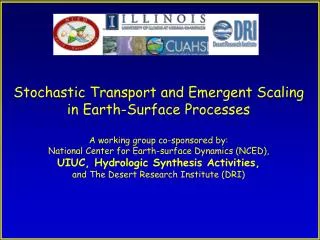 Stochastic Transport and Emergent Scaling in Earth-Surface Processes